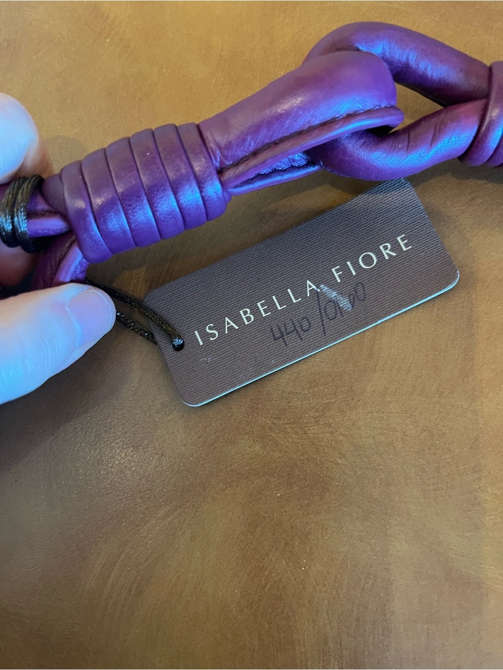 ISABELLA FIORI, purple all clean , cinched shoulder bag, NWT - Picture 9 of 10